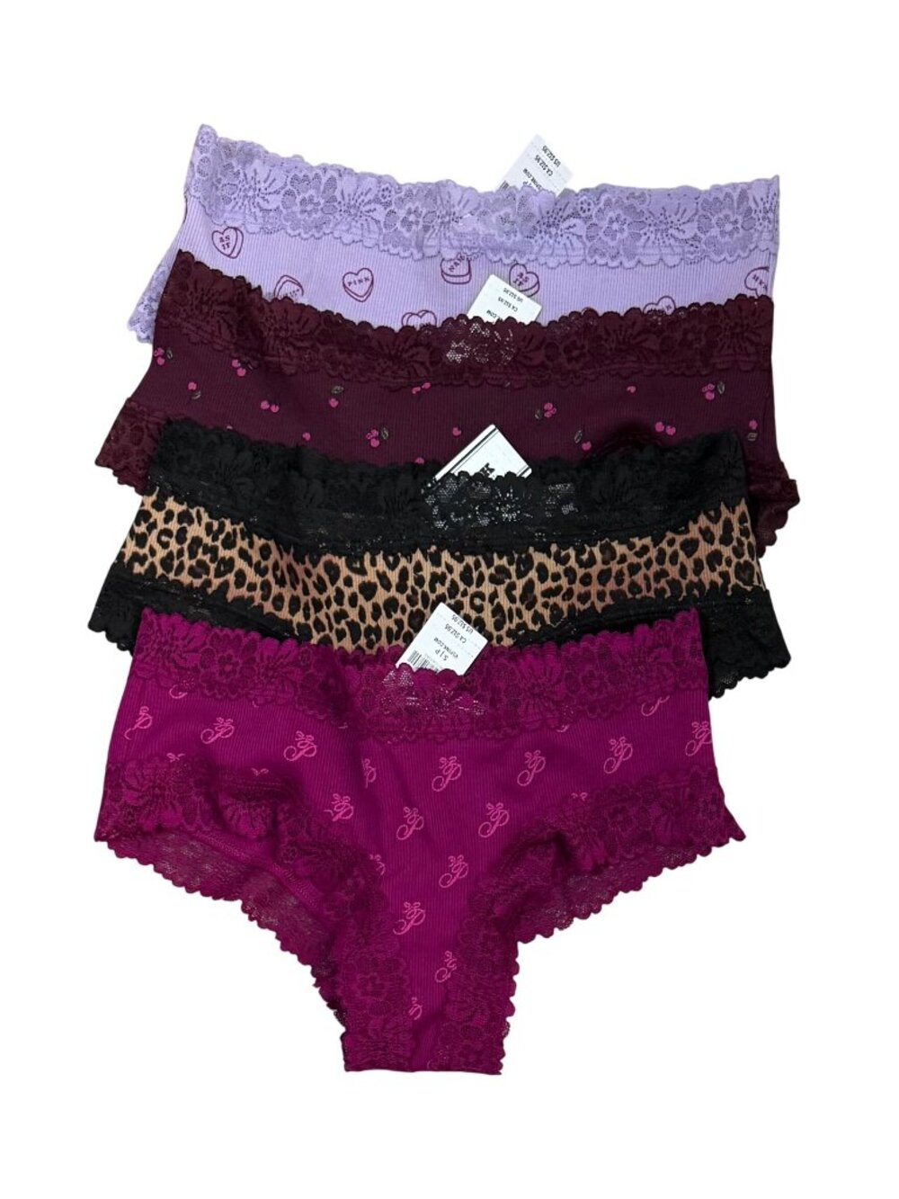 4 Victoria's Secret New PINK Wink Lace Trim Panties Size Small NWT